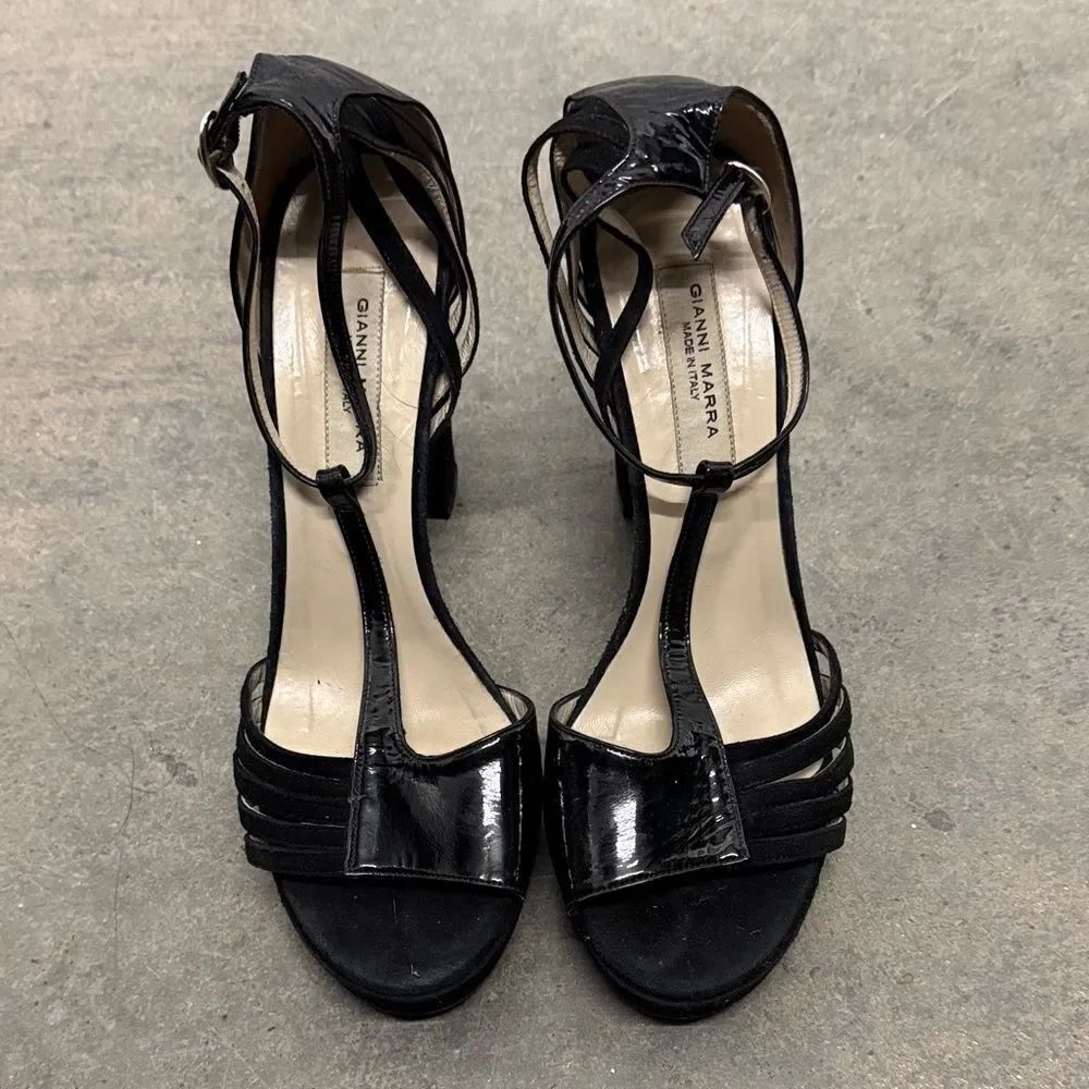Elegant Black Patent Leather platform Heels